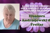 Informamos o falecimento de Eleonora Andrzejewaki de Freitas