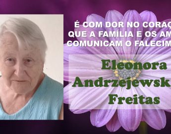 Informamos o falecimento de Eleonora Andrzejewaki de Freitas