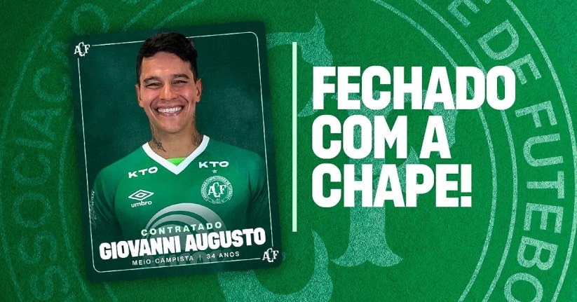 Futebol: Giovanni Augusto é o novo reforço da Chapecoense