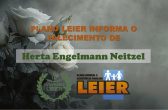 Plano Leier informa o falecimento de Herta Engelmann Neitzel