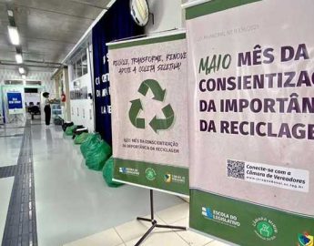 Câmara Mirim e Samae realizam exposição sobre reciclagem em Jaraguá
