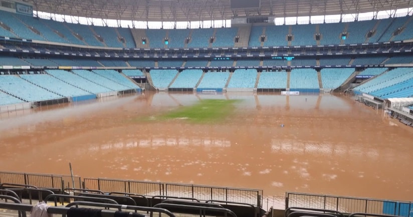 Futebol: Estádios de Inter e Grêmio são afetados por enchentes no Rio Grande do Sul