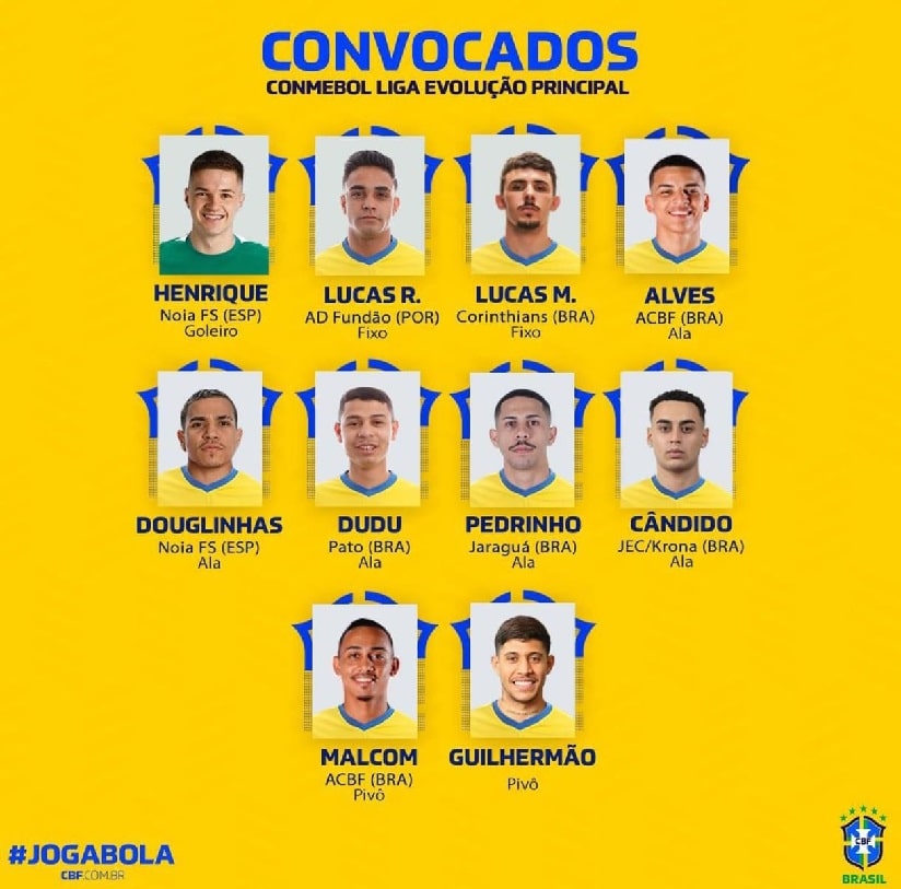 Futsal: Alas do Jaraguá são convocados para a Seleção Brasileira