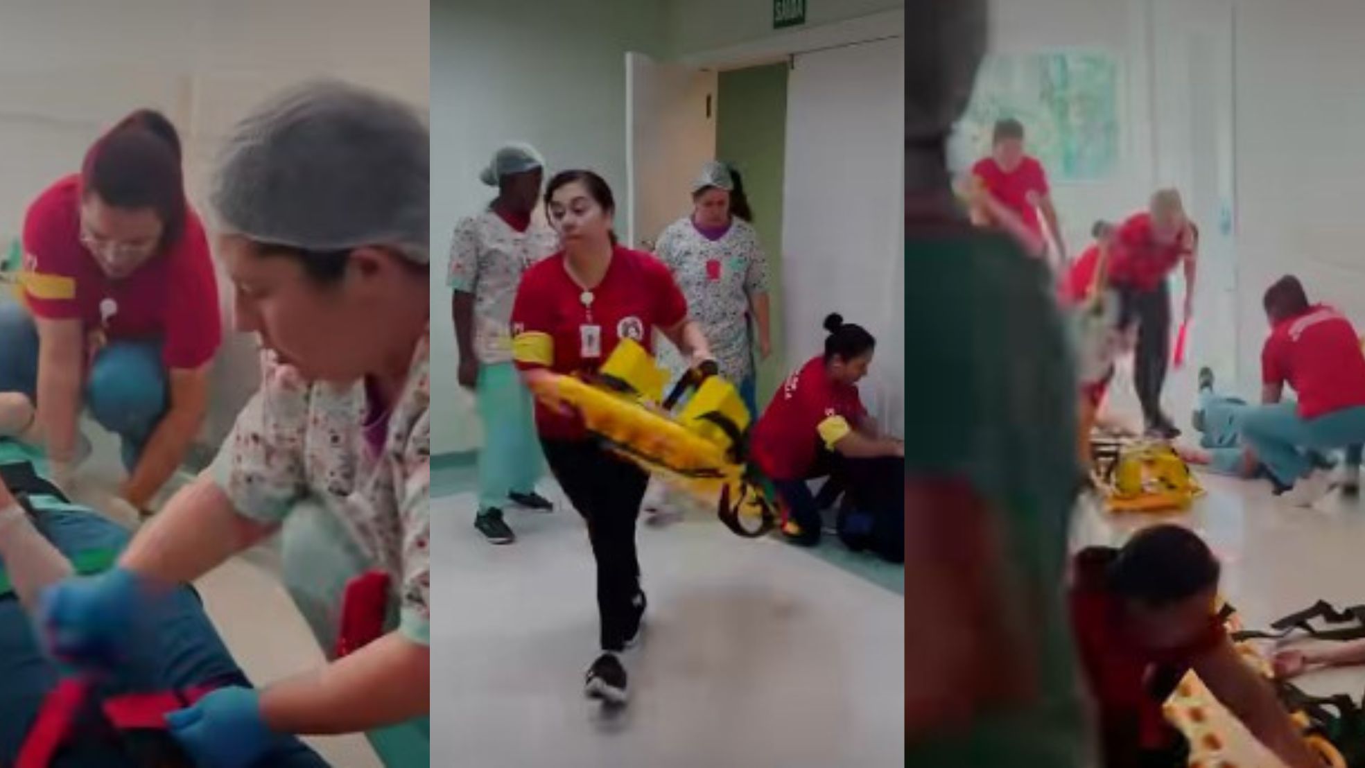 Equipe do Hospital Jaraguá e Bombeiros Voluntários realizam grande simulação