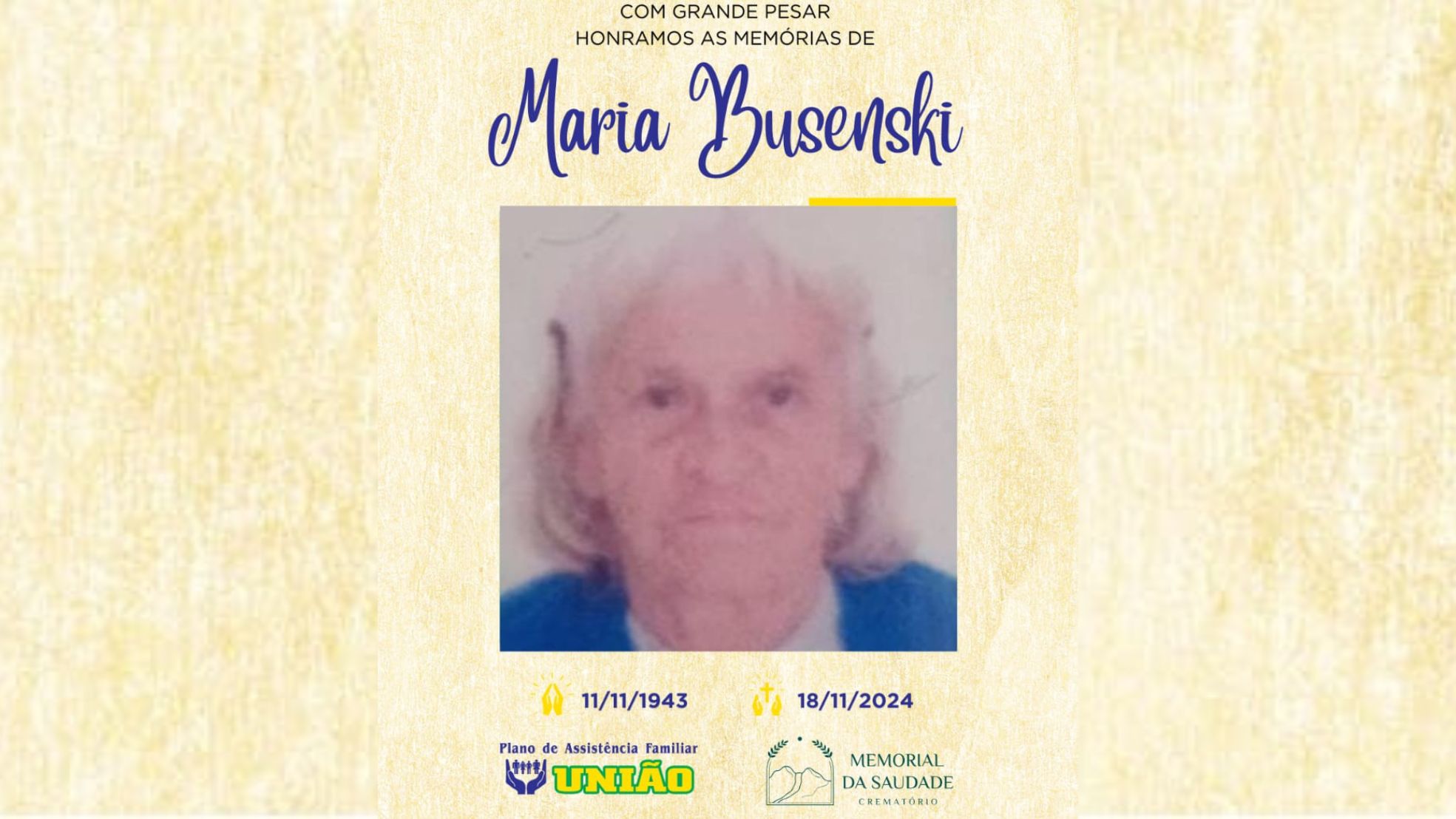 PLANO UNIÃO informa – FALECIMENTO