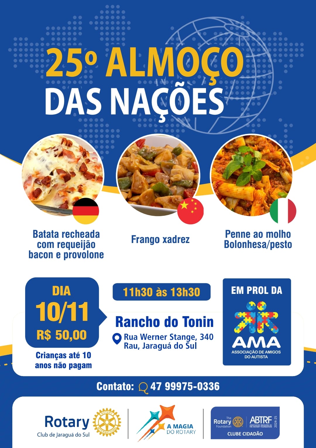 Rotary Club de Jaraguá do Sul promove o 25° Almoço das Nações