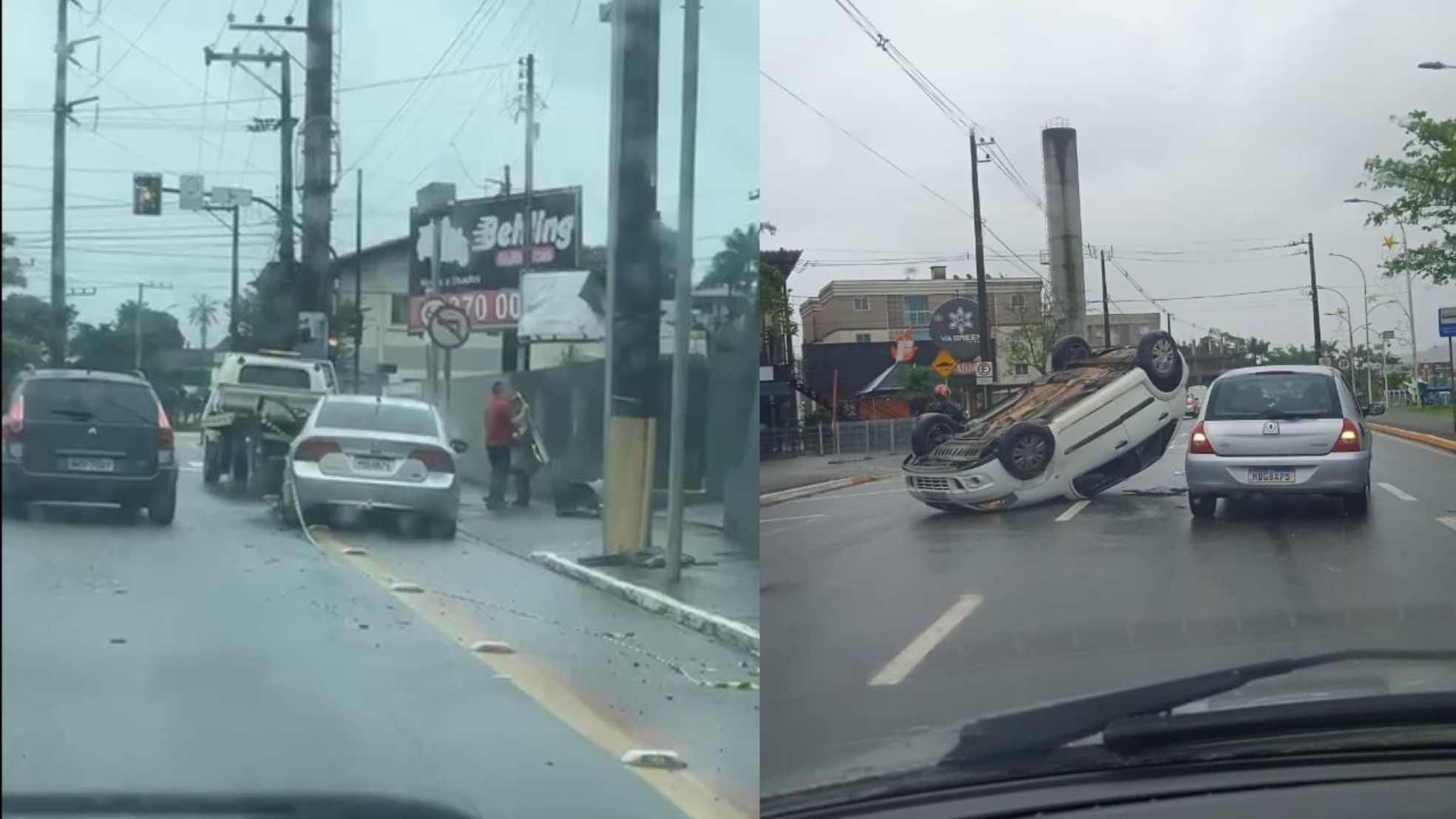 Acidentes de trânsito são registrados em Jaraguá do Sul