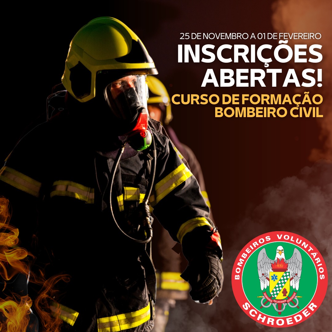 Schroeder abre inscrições para o Curso de Bombeiro Civil 2025