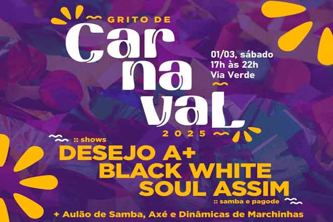 Grito de Carnaval 2025: Evento Gratuito no Parque Linear Via Verde