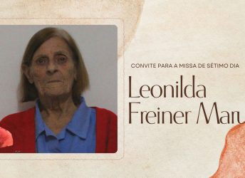 Convite para a Missa de Sétimo Dia em memória de Leonilda Freiner Marutti