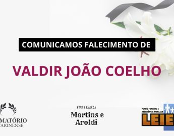 Plano Leier e a Funerária Martins e Aroldi comunicam o falecimento de Valdir João Coelho