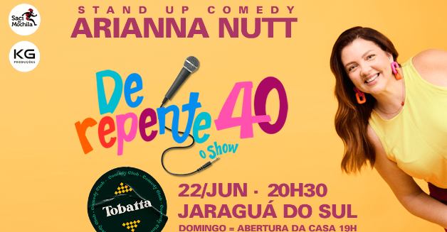 Arianna Nutt em cartaz promocional do show De Repente 40