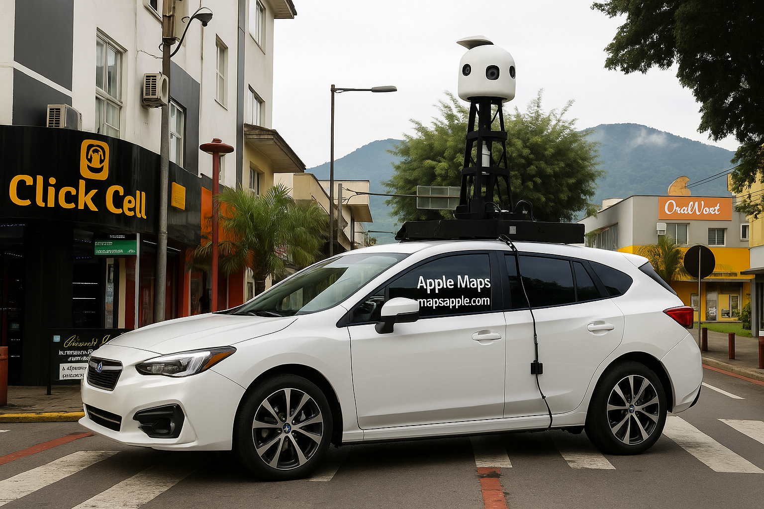 Carro da Apple Maps com câmeras circula em Jaraguá do Sul para atualizar imagens do aplicativo