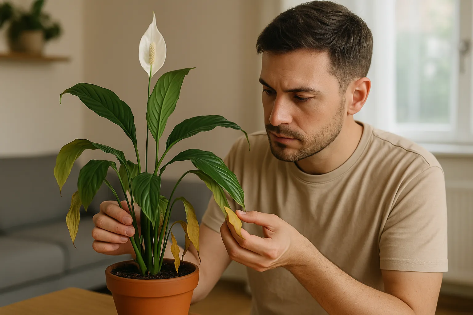 O que fazer agora para salvar seu lírio-da-paz com folhas murchas ou amareladas