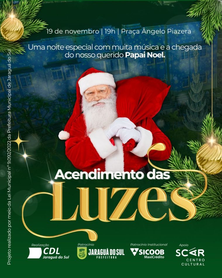 Jaraguá acende as luzes do Natal neste domingo com show e Papai Noel