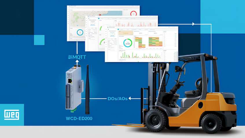 WEG usa tecnologia para monitorar empilhadeiras e otimizar processos.