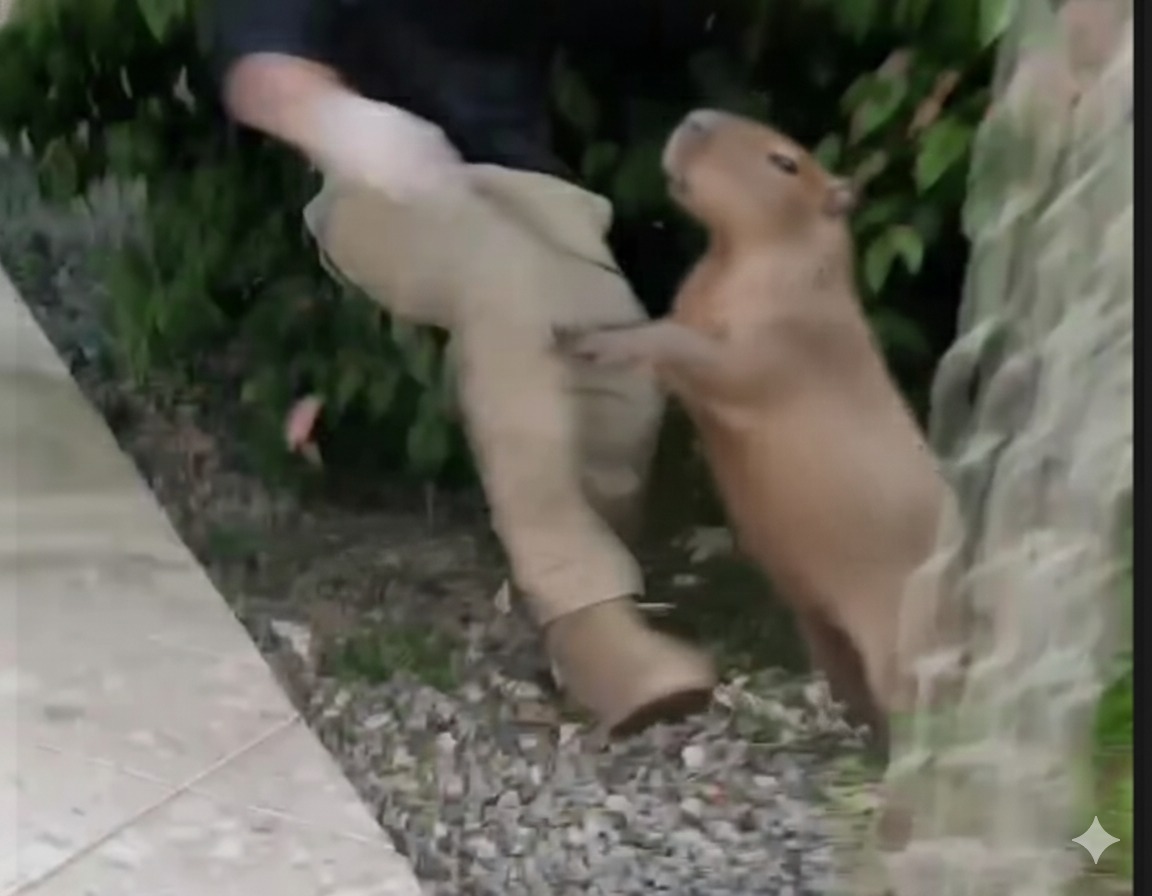 Capivara morde biólogos e rasga calça em operação de resgate em Jaraguá do Sul; veja vídeo