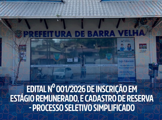 Barra Velha: Prefeitura abre inscrições para estágio remunerado
