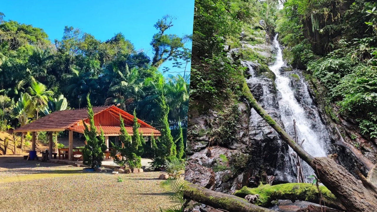 Paraíso natural em Schroeder: conheça este camping com 14 cachoeiras e poços para banho