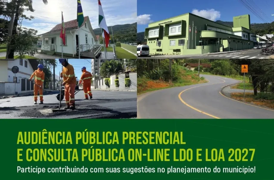 Jaraguá do Sul terá audiência pública e consulta on-line sobre LDO e LOA de 2027