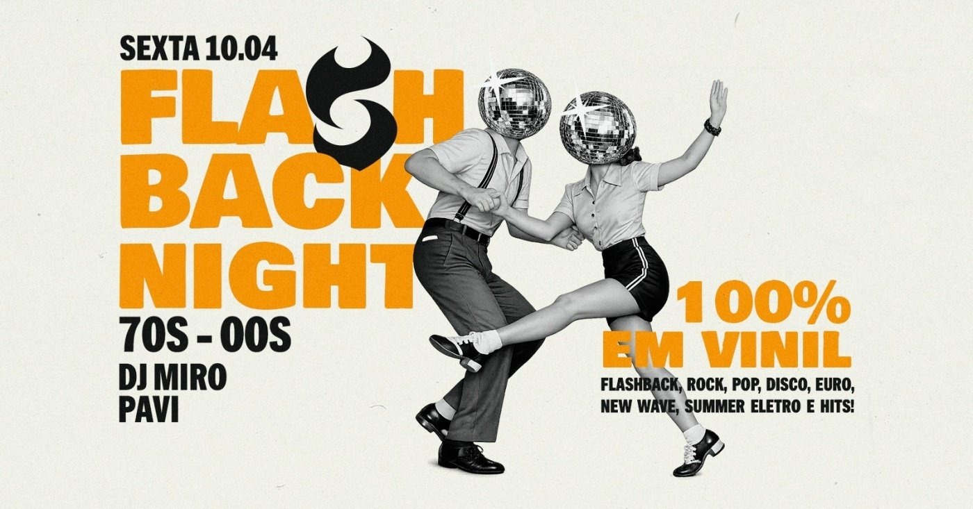 Flashback no Sinners promete viagem musical pelos anos 70, 80, 90 e 2000; confira mais!