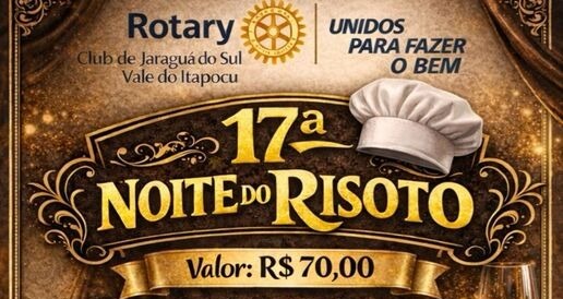 Jaraguá terá 17ª Noite do Risoto do Rotary em apoio ao Hospital São José; ingressos à venda