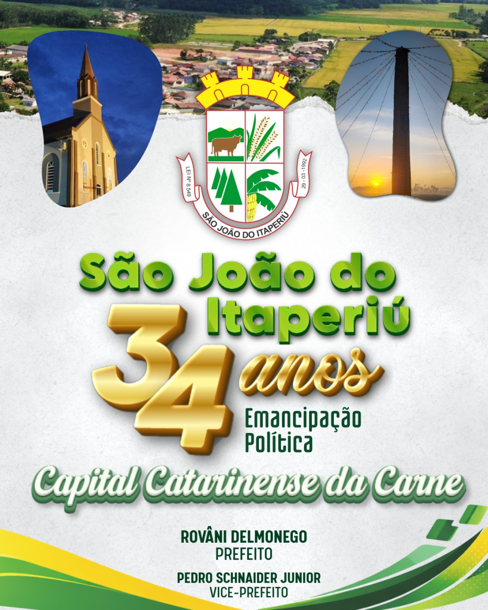 São João do Itaperiú prepara três dias de festa pelos 34 anos do município