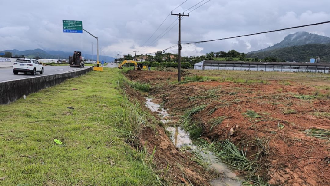 Guaramirim inicia obra de via marginal na BR-280 para melhorar mobilidade; entenda