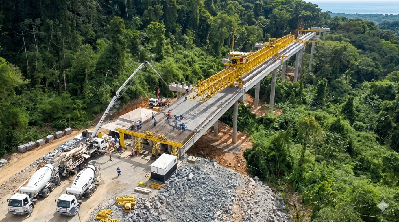 VÍDEO: o incrível viaduto que está sendo construido em meio às montanhas em Jaraguá do Sul