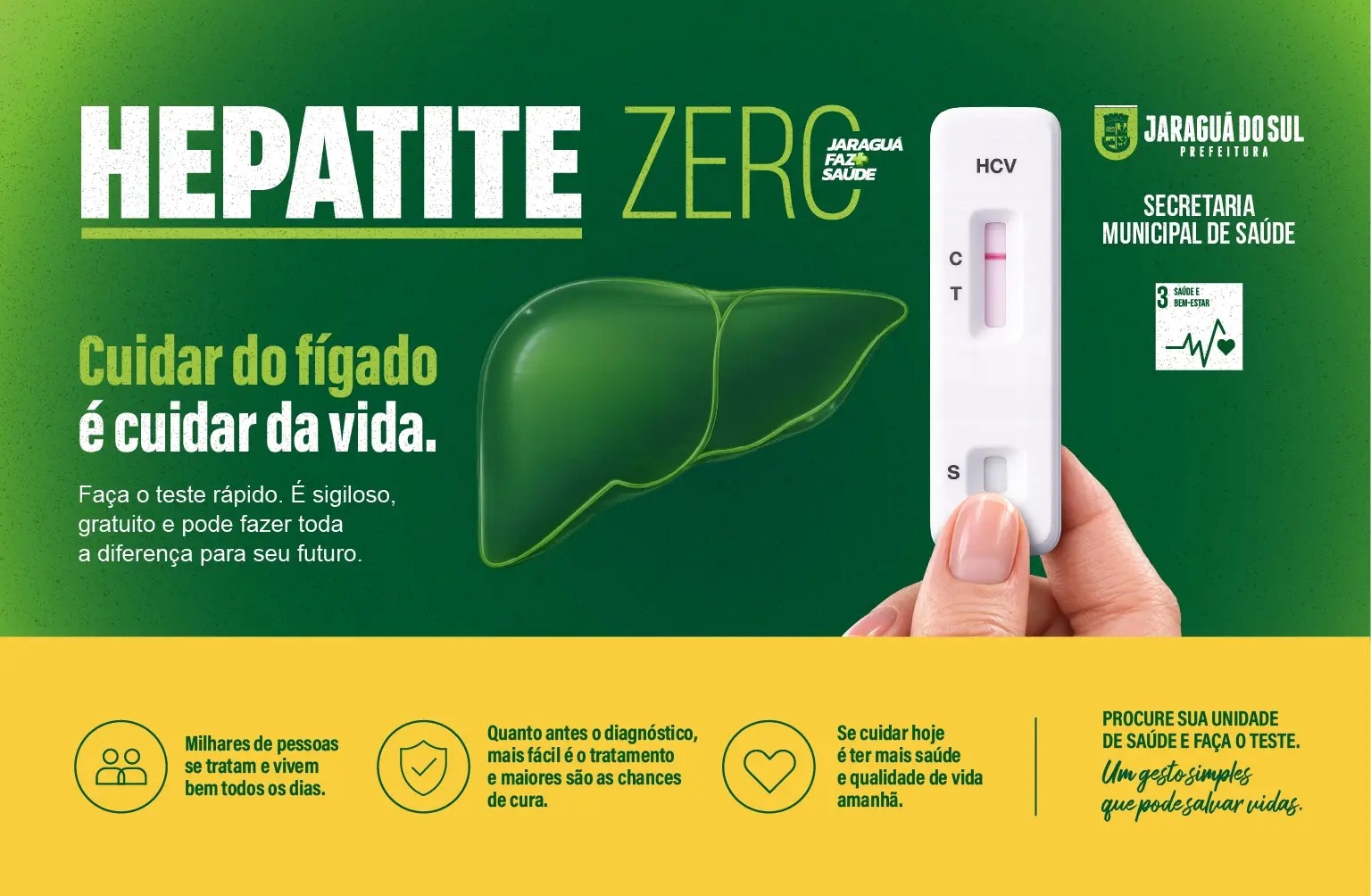 Jaraguá do Sul registra 193 casos de hepatites virais em cinco anos e Saúde reforça importância da testagem