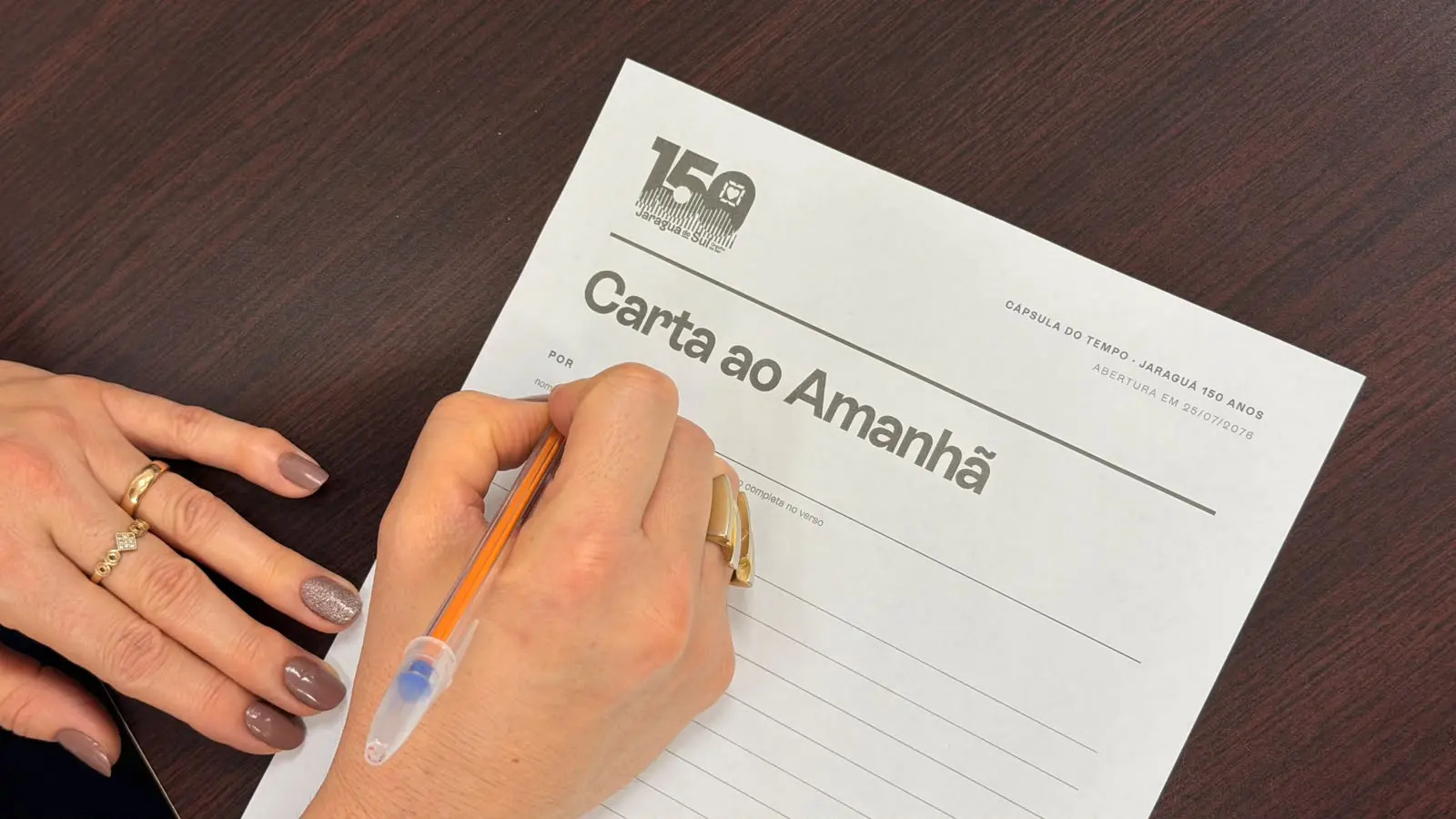 Quer deixar uma mensagem para Jaraguá do Sul de 2076? Veja como participar da Cápsula do Tempo
