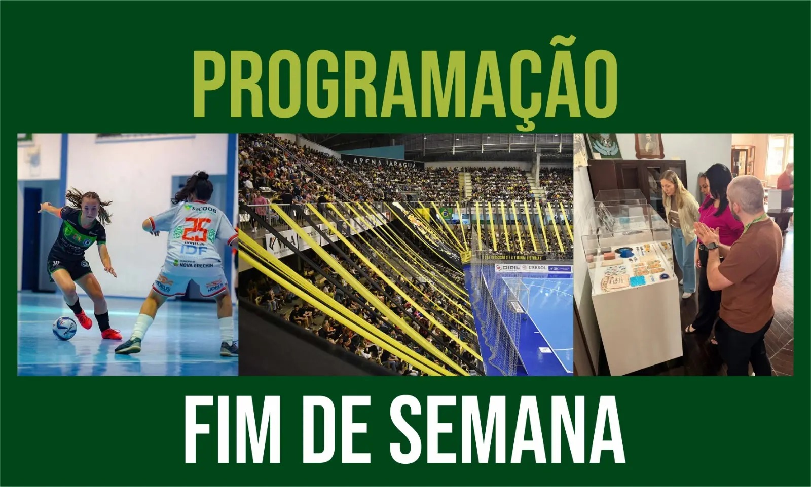 Jaraguá tem fim de semana de decisões no esporte e exposição de objetos guardados por 50 anos