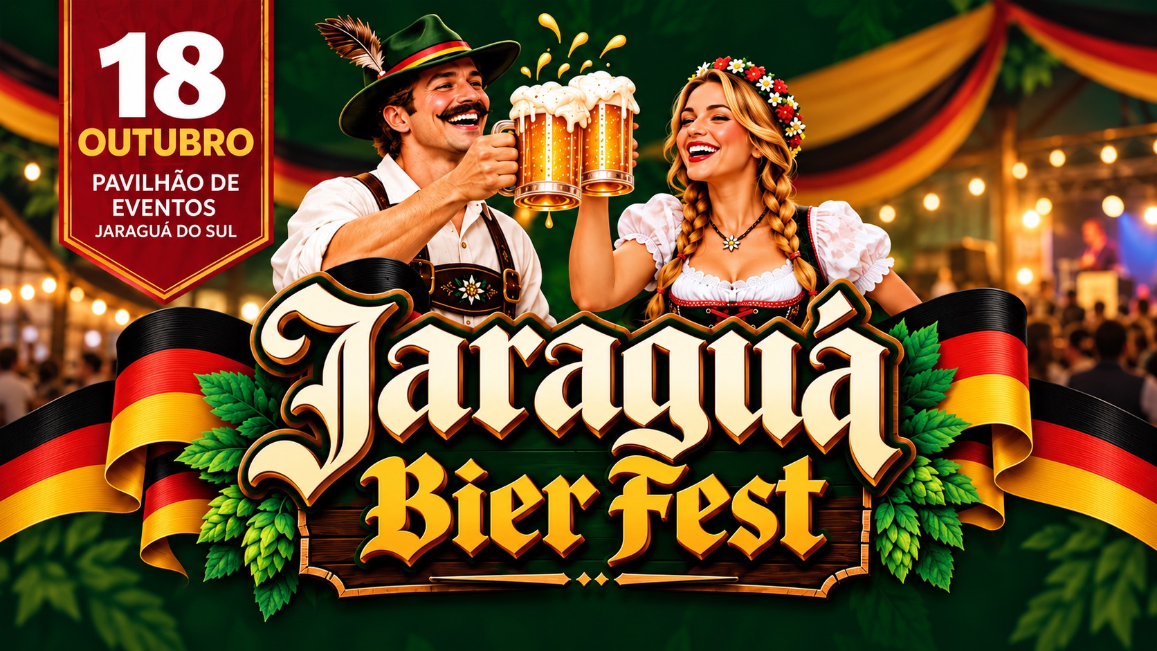 Jaraguá Bier Fest terá entrada gratuita, chope para quem for de traje típico, shows e gastronomia