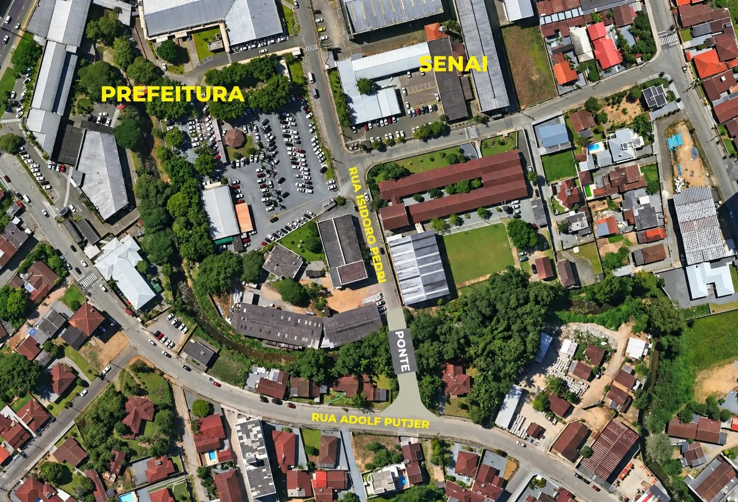 Nova ponte de R$ 1,2 milhão vai ligar duas ruas na Barra do Rio Molha, em Jaraguá do Sul